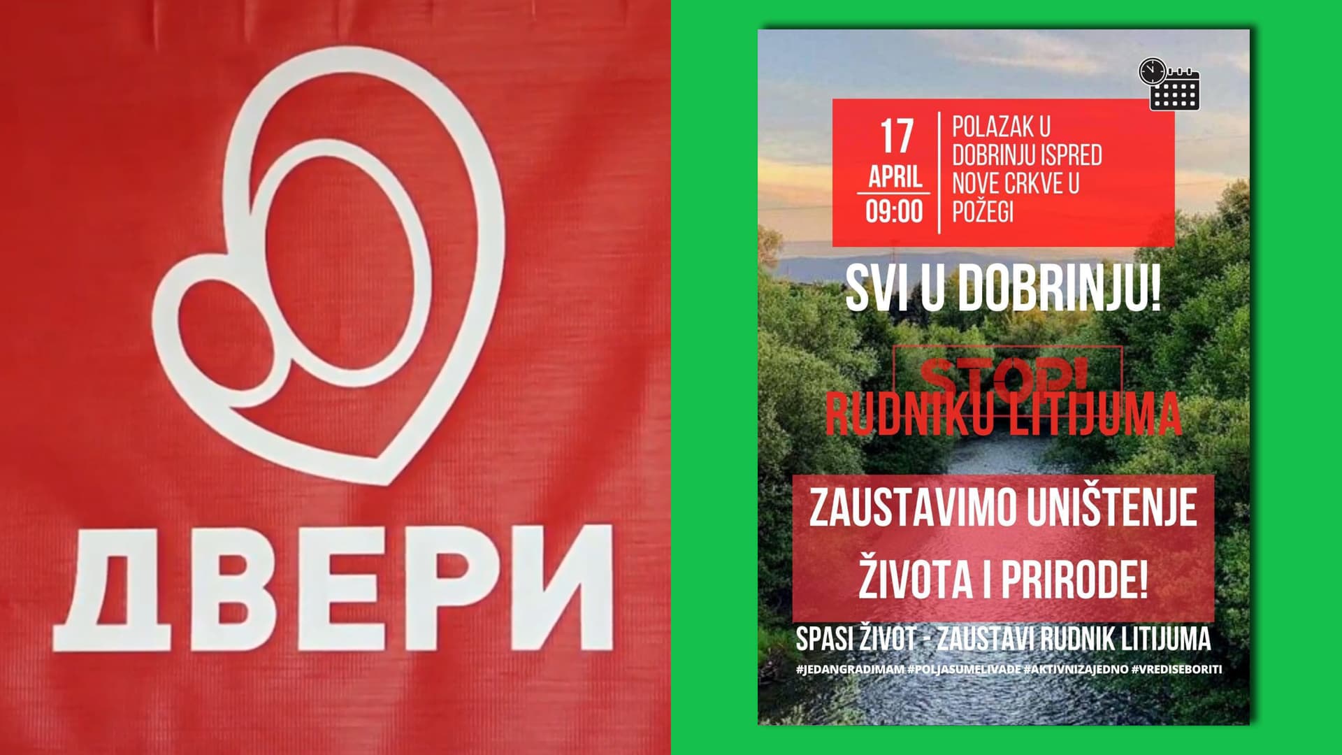 Dveri: Zaustavimo SNS i Rio Tinto