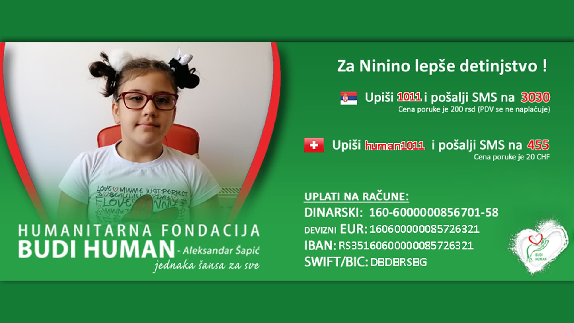 Humanitarni skup za devetogodišnju Ninu Perišić