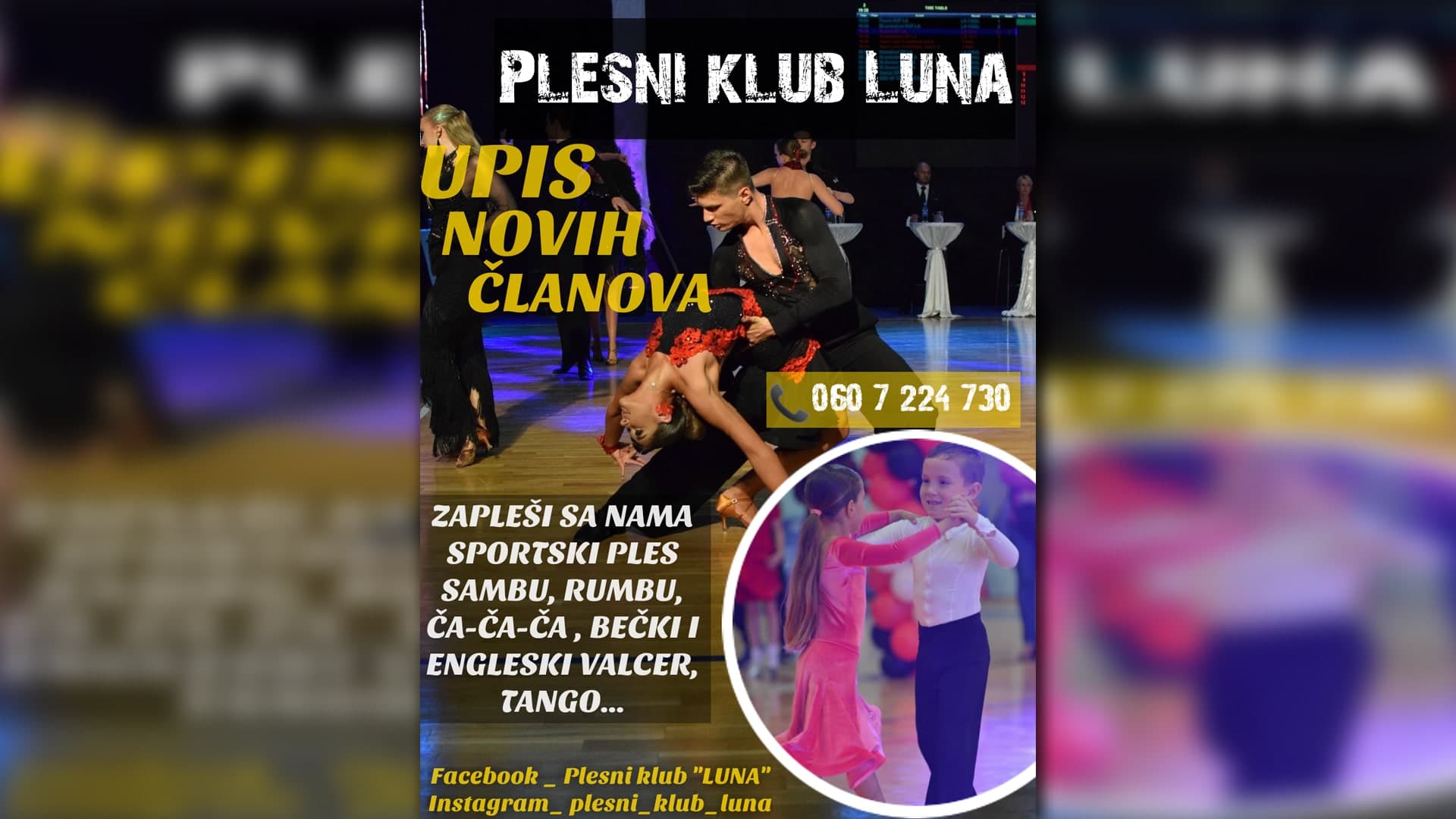 Plesni klub "Luna" upisuje nove članove