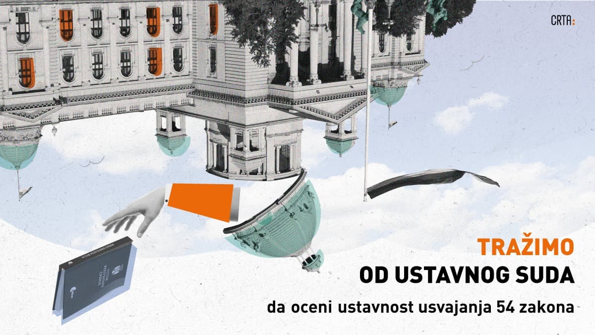 Inicijativa Crte pred Ustavnim sudom: Narodna skupština nezakonito usvojila 54 zakona