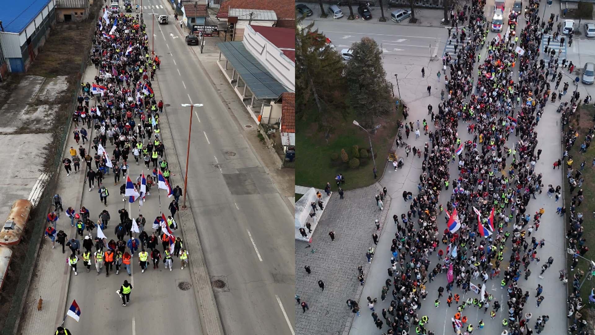 Studenti i maturanti iz Čačka, Užica i Kraljeva krenuli peške na protest u Beograd, u Milanovcu dočekani uz vatromet (VIDEO)