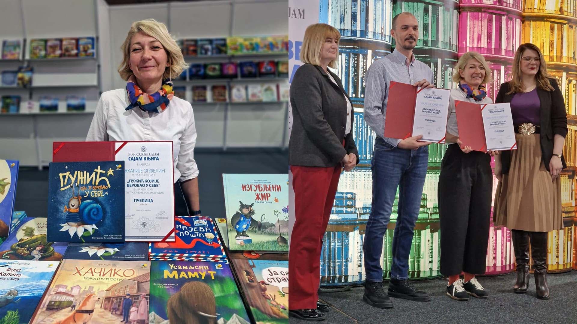 Nagrada "Zaharije Orfelin" dodeljena Pčeličinoj knjizi "Pužić koji je verovao u sebe"