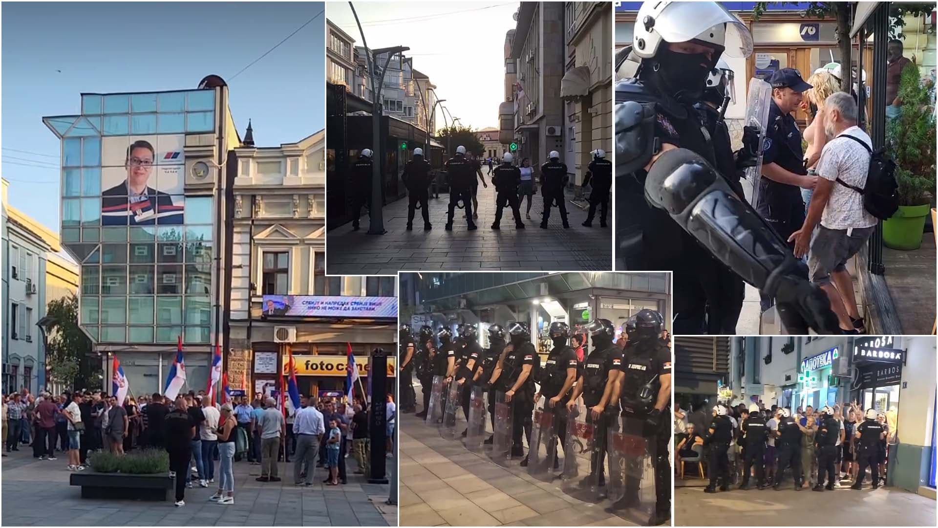 Ogroman broj policajaca u Čačku: Blokirani svi prilazi prostorijama SNS, stigla i Žandarmerija (VIDEO)