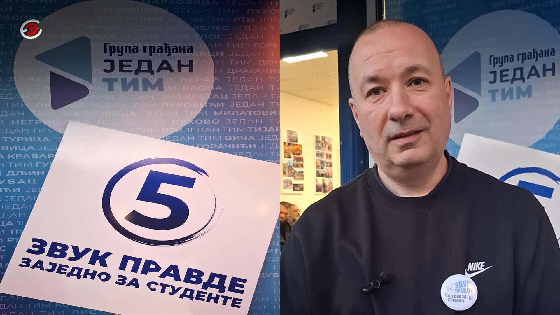 Lista "Zvuk pravde - Zajedno za studente" pod rednim brojem 5 favorit u Lučanima: "Ovo je istorijska šansa za pobedu" (VIDEO)
