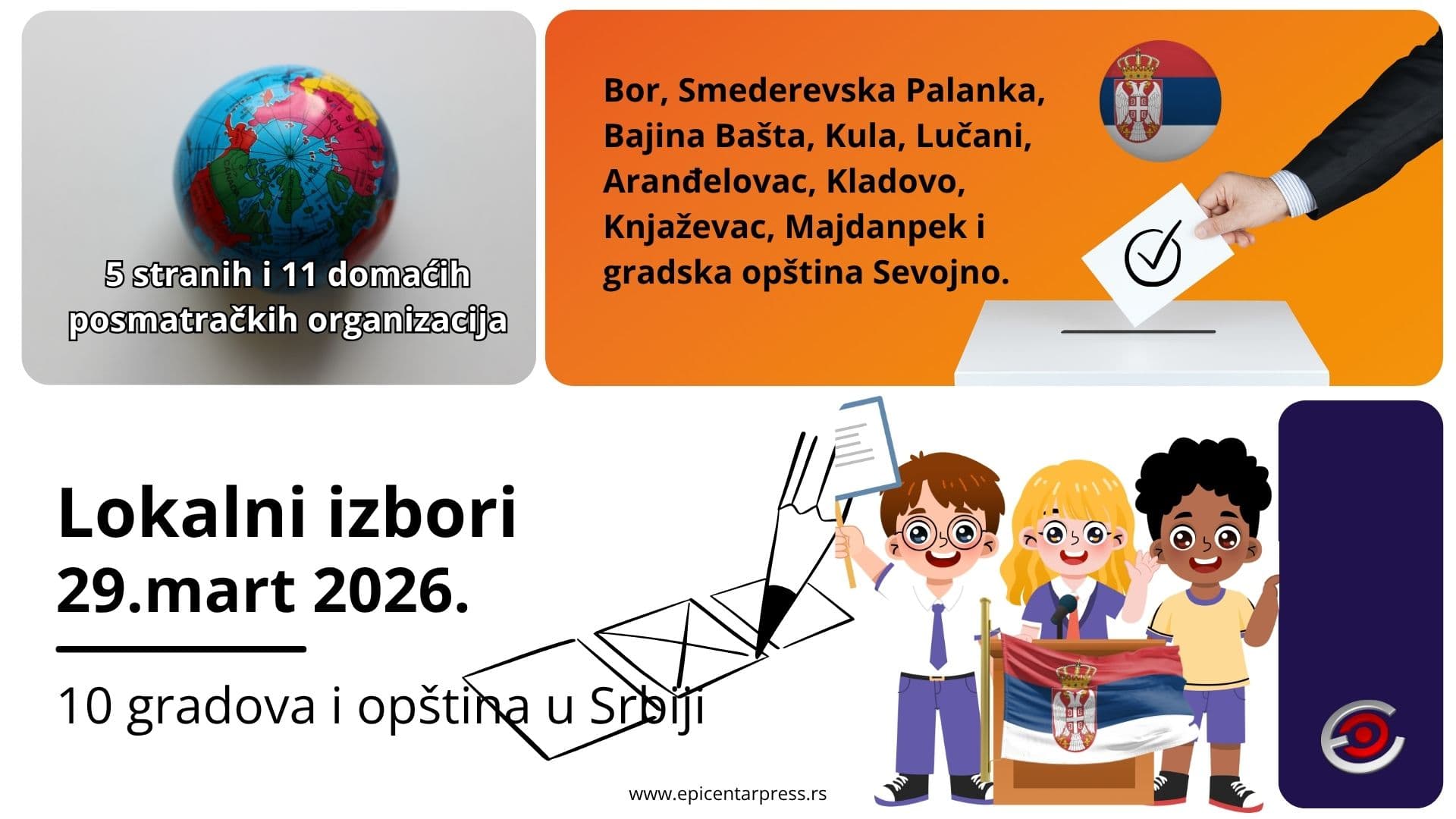 Lokalni izbori u 10 gradova i opština: Biračka mesta otvorena od 7 do 20 časova