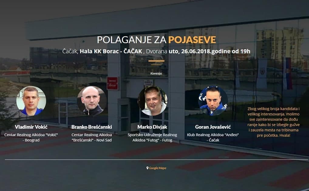 Aikido klub Anđeo: Polaganje za pojaseve u hali KK "Borac"