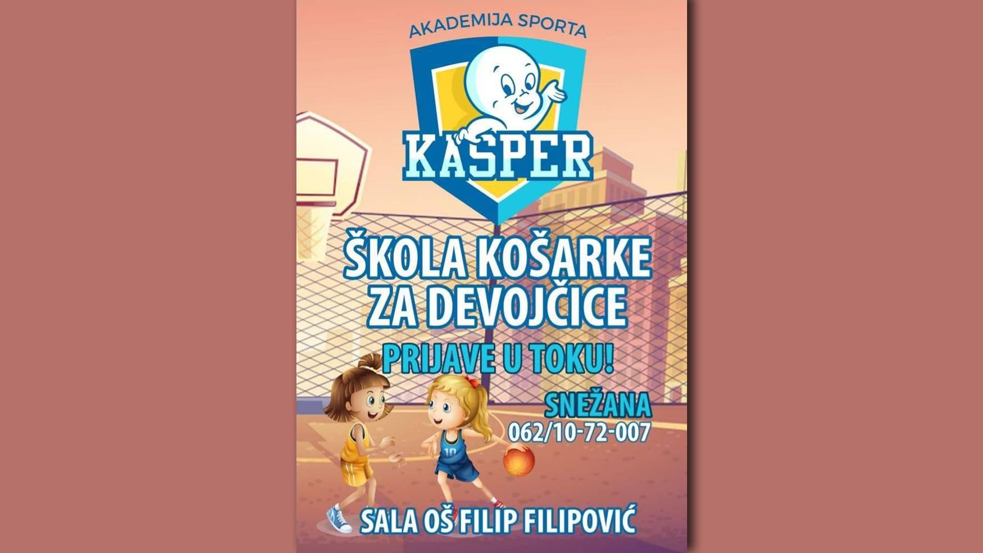 Akademija sporta "Kasper" organizuje Školu košarke za devojčice