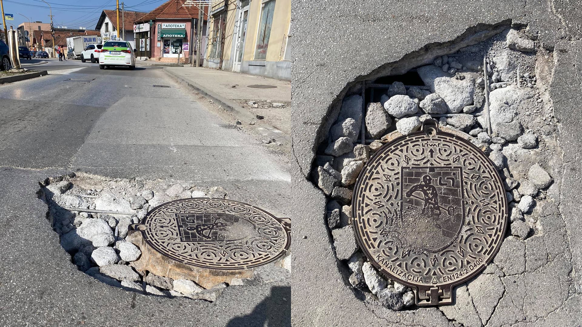 Zbog velikog oštećenja na vodovodnoj šahti, u nedelju potpuno zatvoren saobraćaj od pumpe ka centru grada