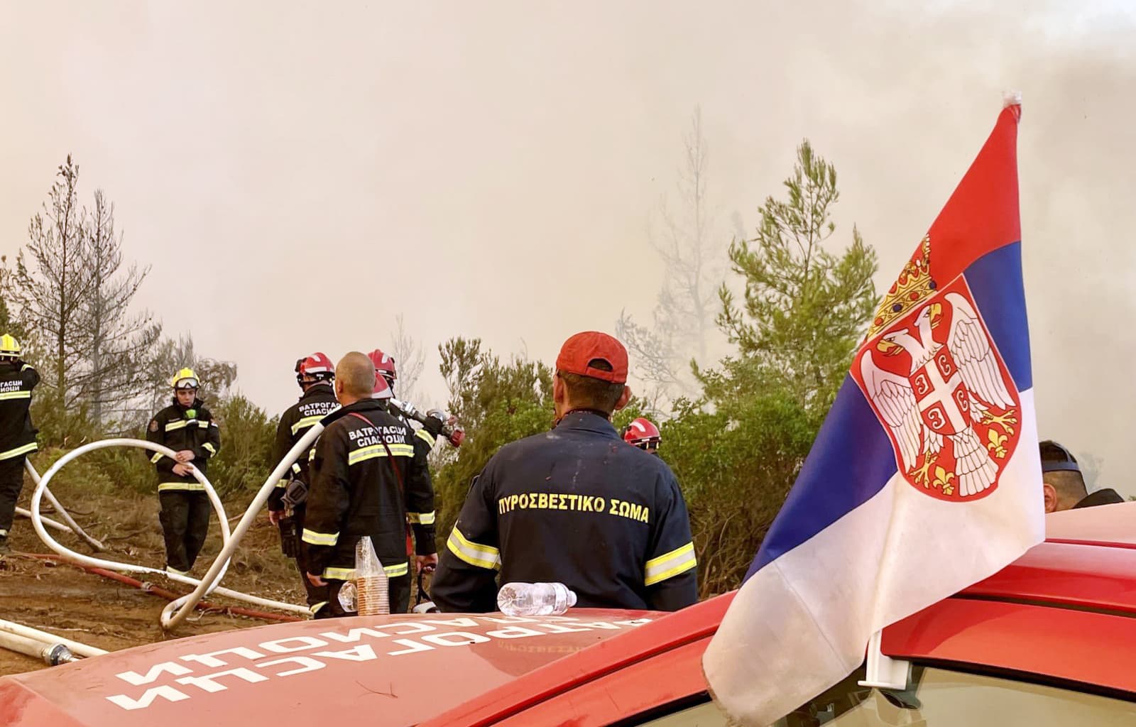 Nadljudski napori srpskih i grčkih vatrogasaca-spasilaca u sprečavanju širenja požara u Grčkoj (FOTO)