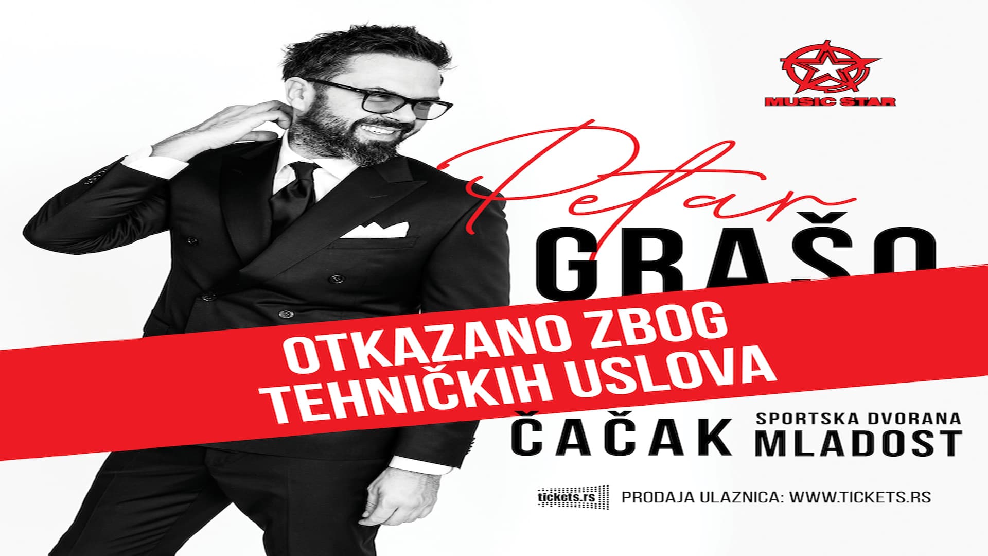 Otkazan koncert Petra Graša u Čačku