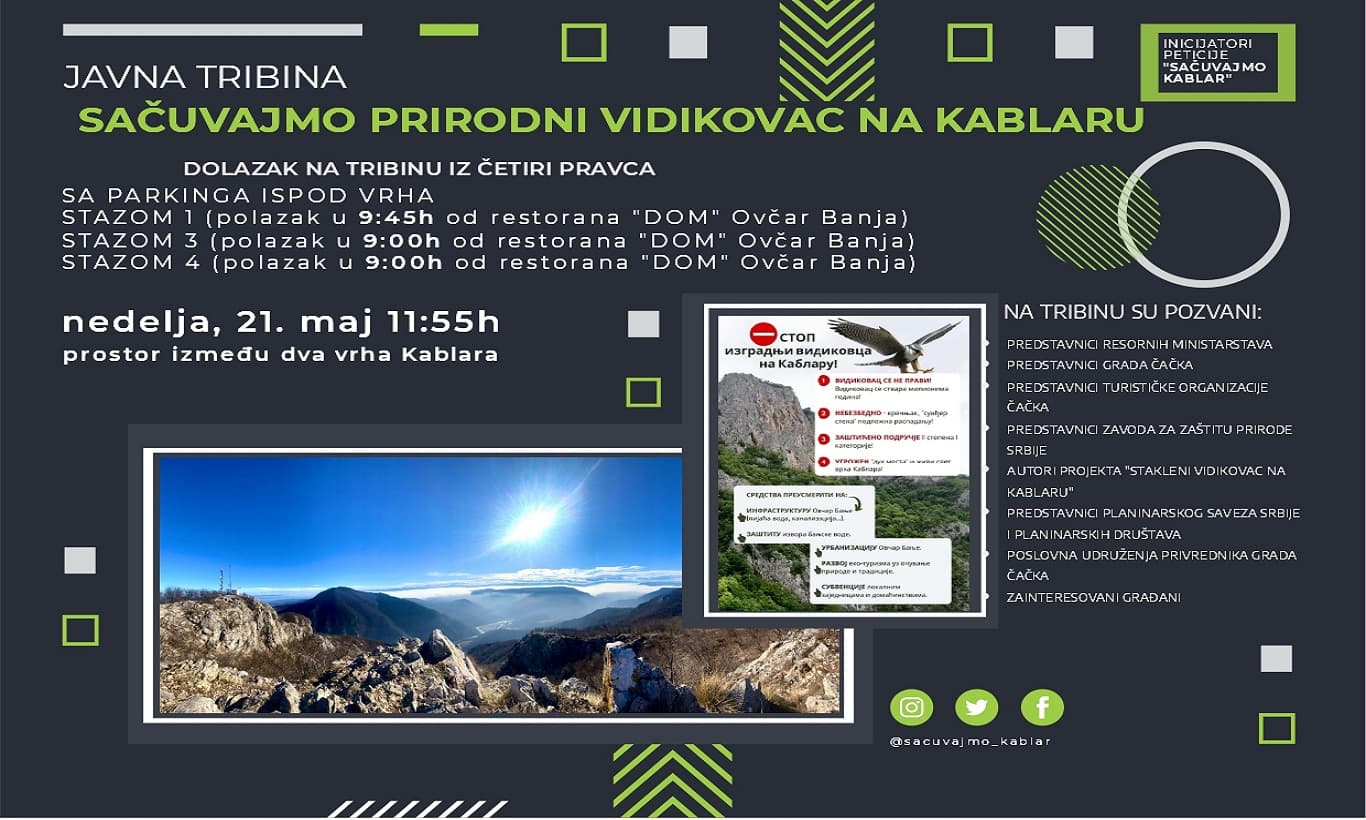 Tribina "Sačuvajmo prirodni vidikovac na Kablaru"