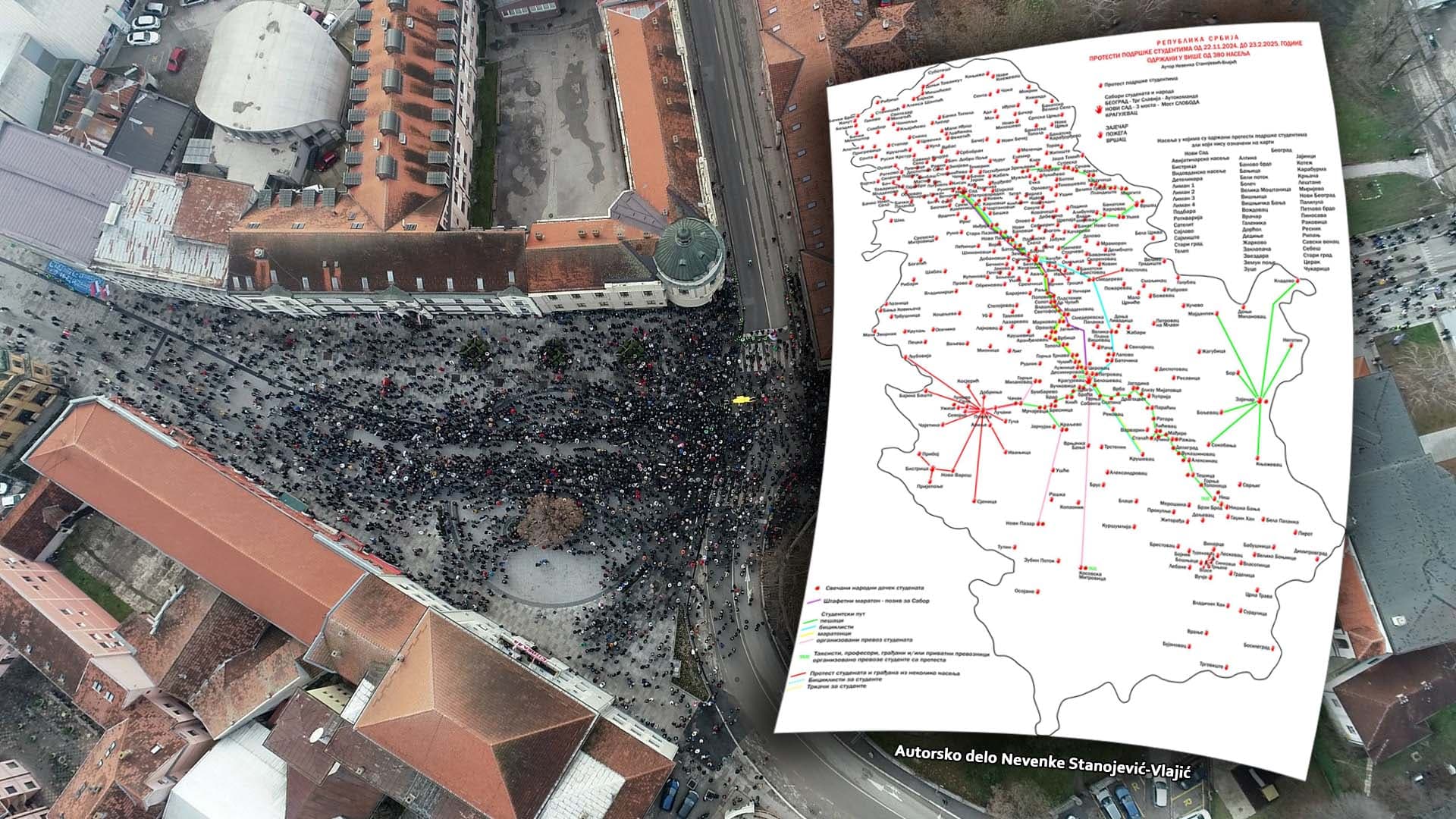 Karta "Protesti podrške studentima": U više od 380 naselja održani protesti