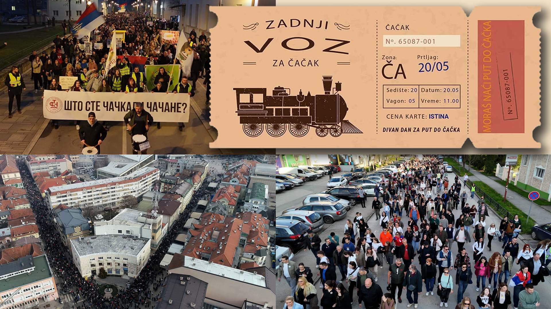 Čačak se sprema da dočeka Srbiju, upućen poziv na generalni štrajk 20. maja (VIDEO)