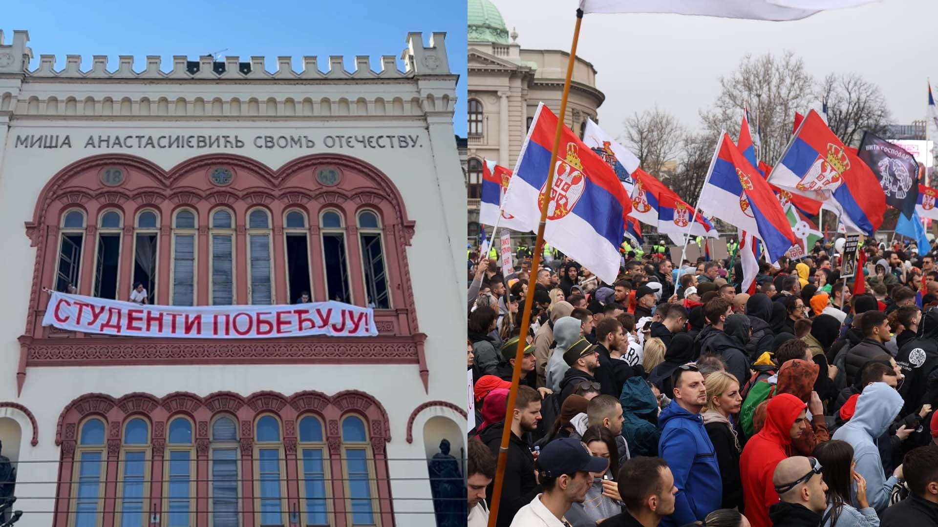 "Sloboda studentima": Protestna šetnja od tišine ispred Rektorata do uzvika ispred policije