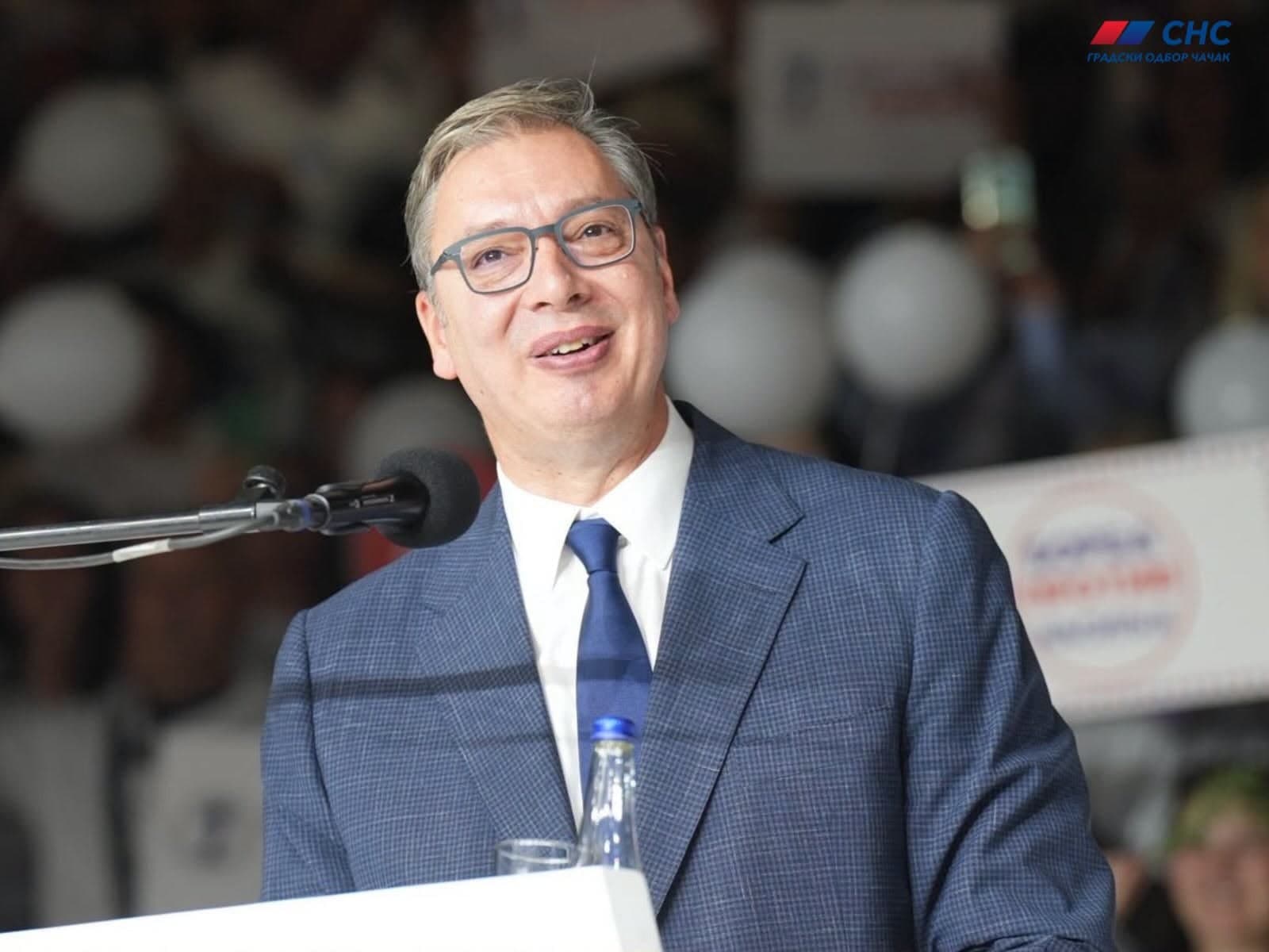 U Čačku održan predizborni skup liste "Aleksandar Vučić - Ujedinjena Srbija"